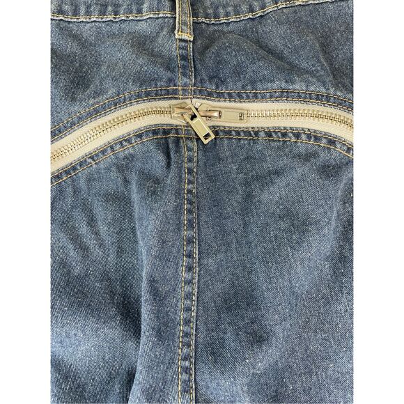 Mijko Zipper Jeans Mens 2XL Blue Gradient Baggy Denim Y2K Statement Streetwear - Picture 13 of 16